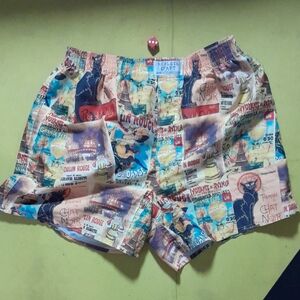 Reflets D'Art Boxer Chat Noir Moulin Rouge Eiffel Paris Print Shorts